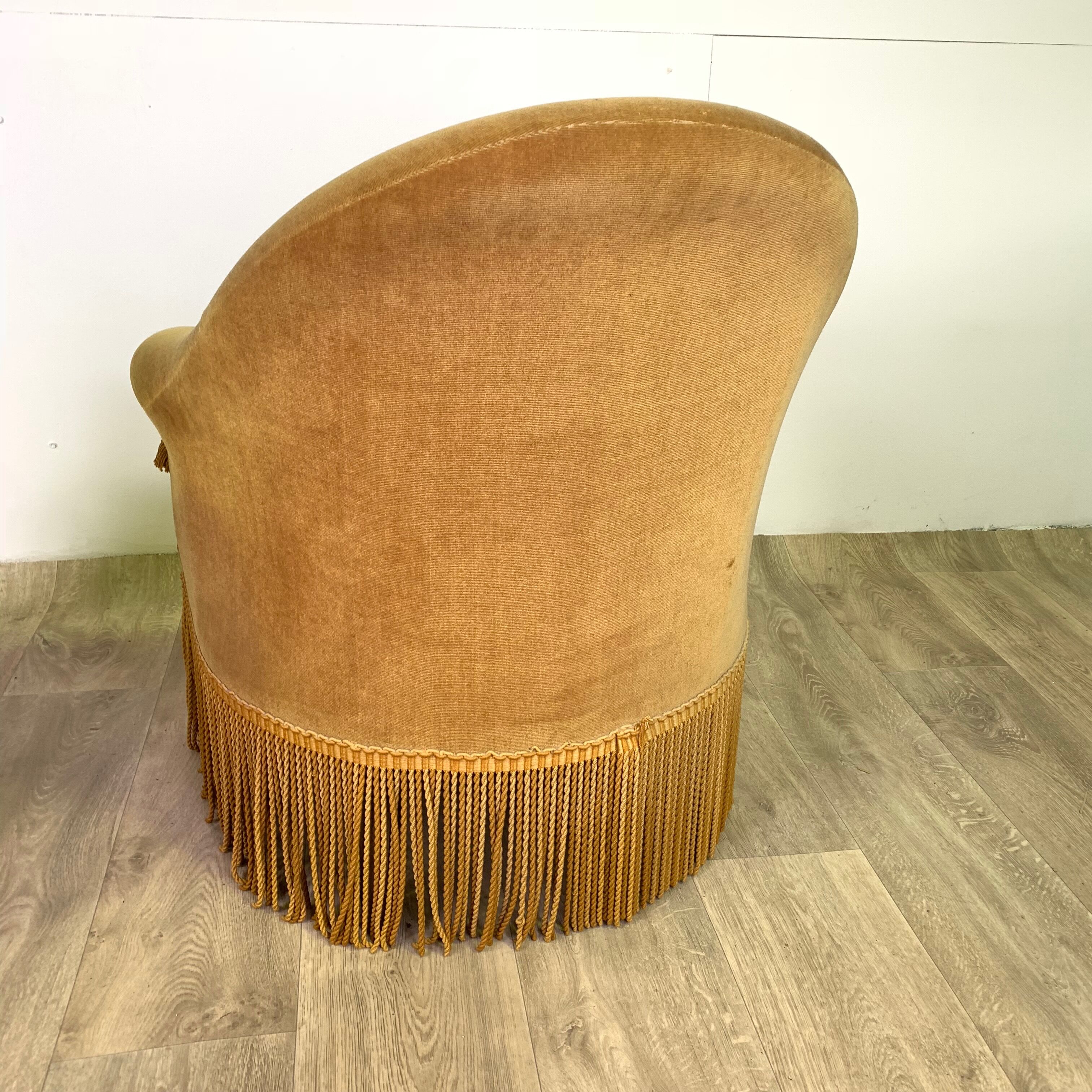 Pair of armchairs velvet yellow cl