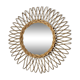 Sun mirror in woven rattan. 50cm. 1960.