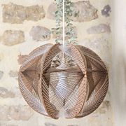 Vintage Scandinavian suspension string art wood and thread – 1970s design