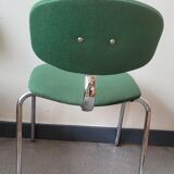 Set of 4 green chairs in Strafor steelcase fabric