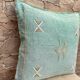 Silk cactus cushion cover: Handwoven Moroccan Sabra cushion.