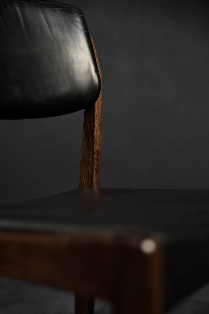 Modern vintage Scandinavian chairs in rosewood and black leather from the mid-century by Bramin, set of 3.