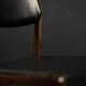 Modern vintage Scandinavian chairs in rosewood and black leather from the mid-century by Bramin, set of 3.
