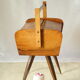 Vintage worker walnut compass feet