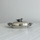 Antique shiny metal butter dish