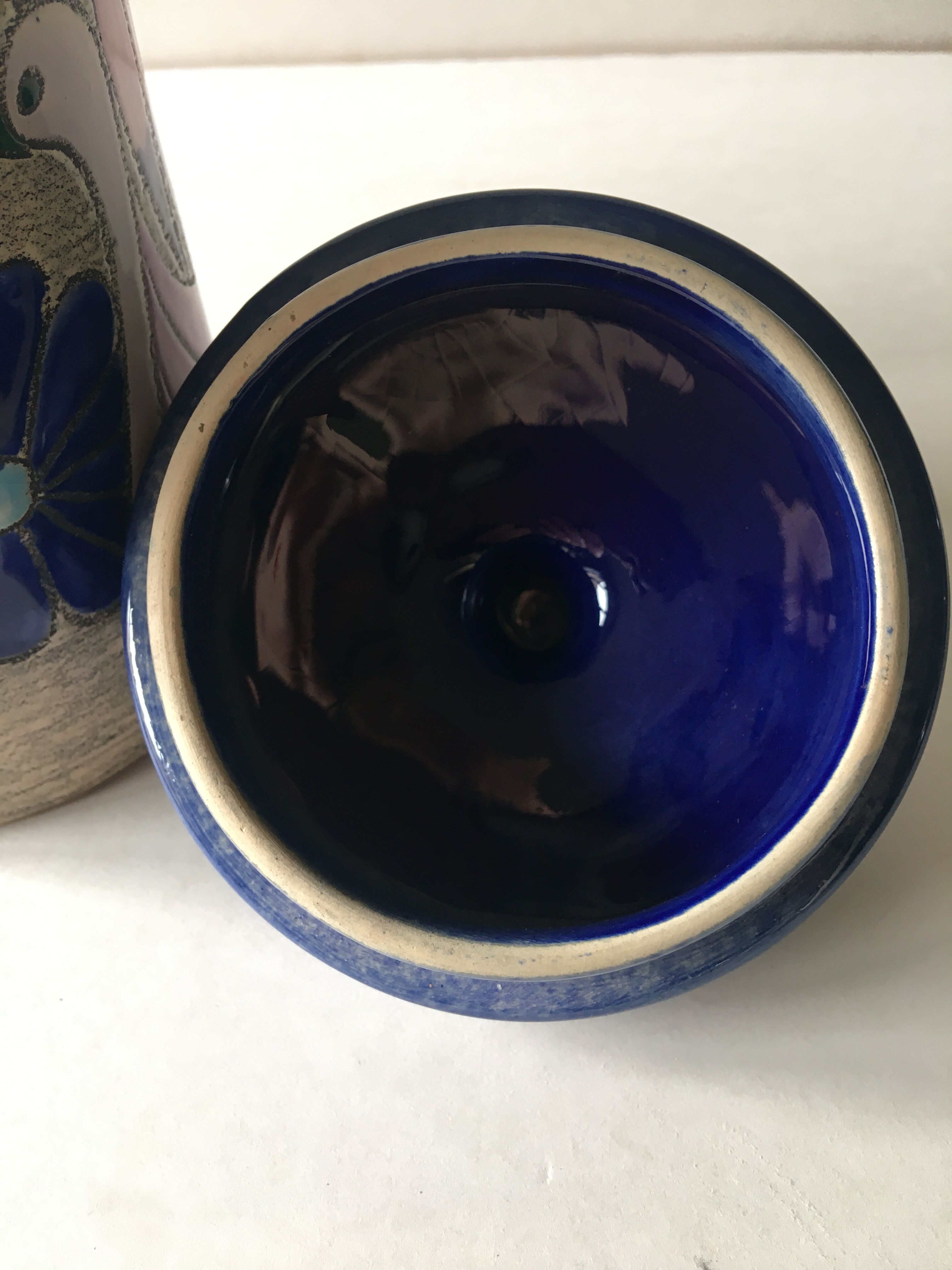 Vintage ceramic covered pot