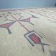 Vintage kilim rug, wool and cotton, folk art style, Poland, 1970s