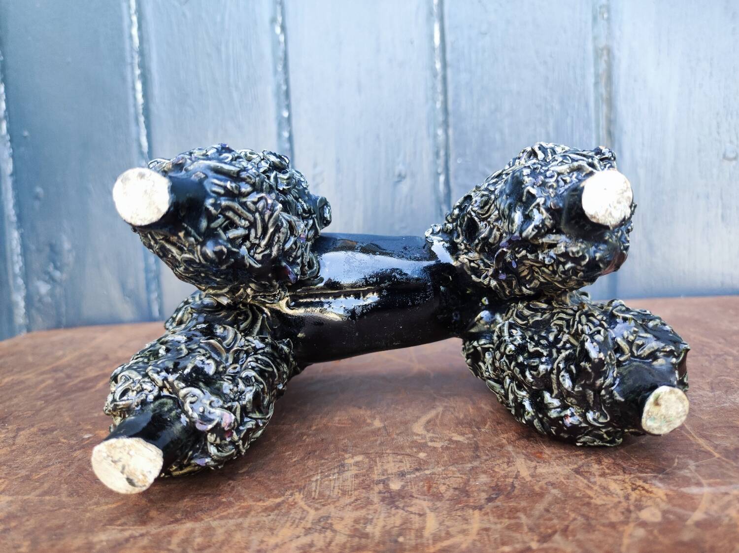 Groomed Poodle in Iridescent Ceramic, 1950