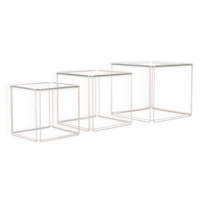 Tables gigognes graphiques ''Isocèle'' par Max Sauze années 1970 France