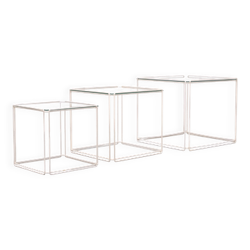 Tables gigognes graphiques ''Isocèle'' par Max Sauze années 1970 France