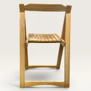 Blonde wooden folding chair in the style of Aldo Jacober.