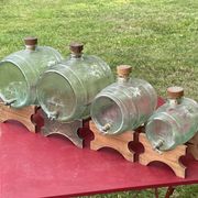 Set of 4 glass barrel