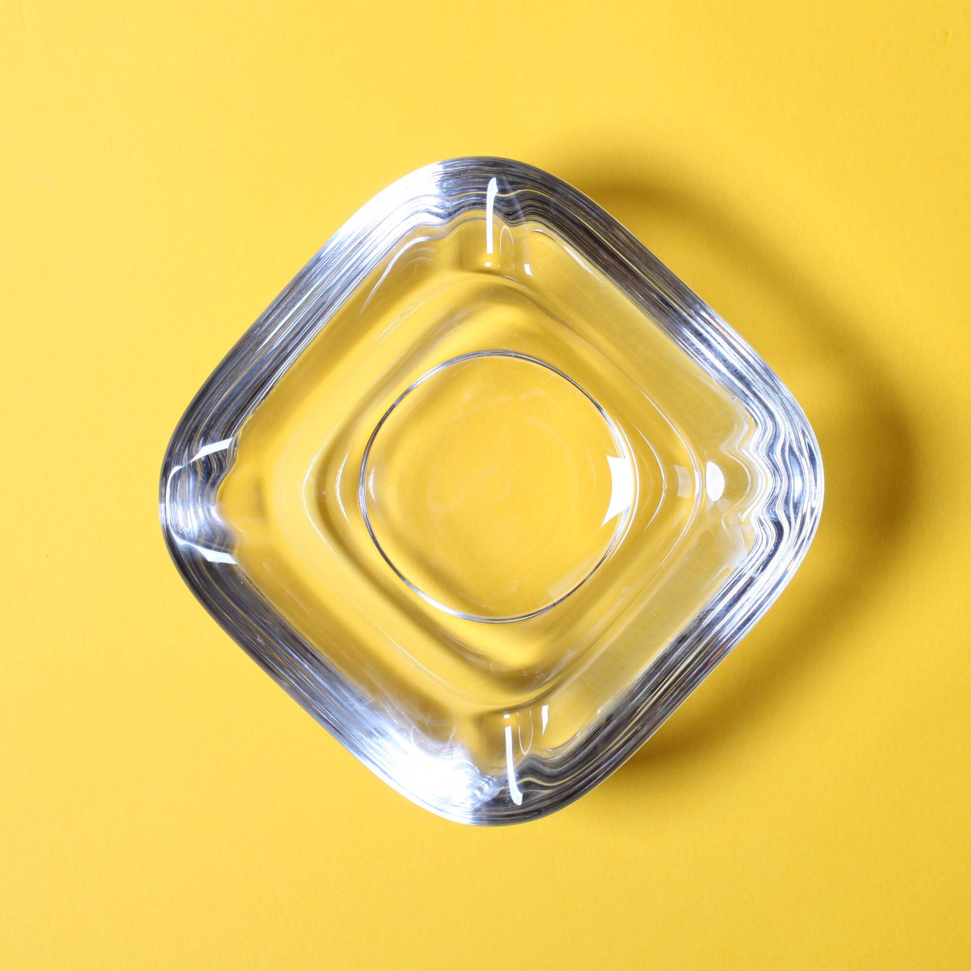 Vintage Heavy Crystal Ashtray / Vannes Le Chatel Crystal / France / 1980s