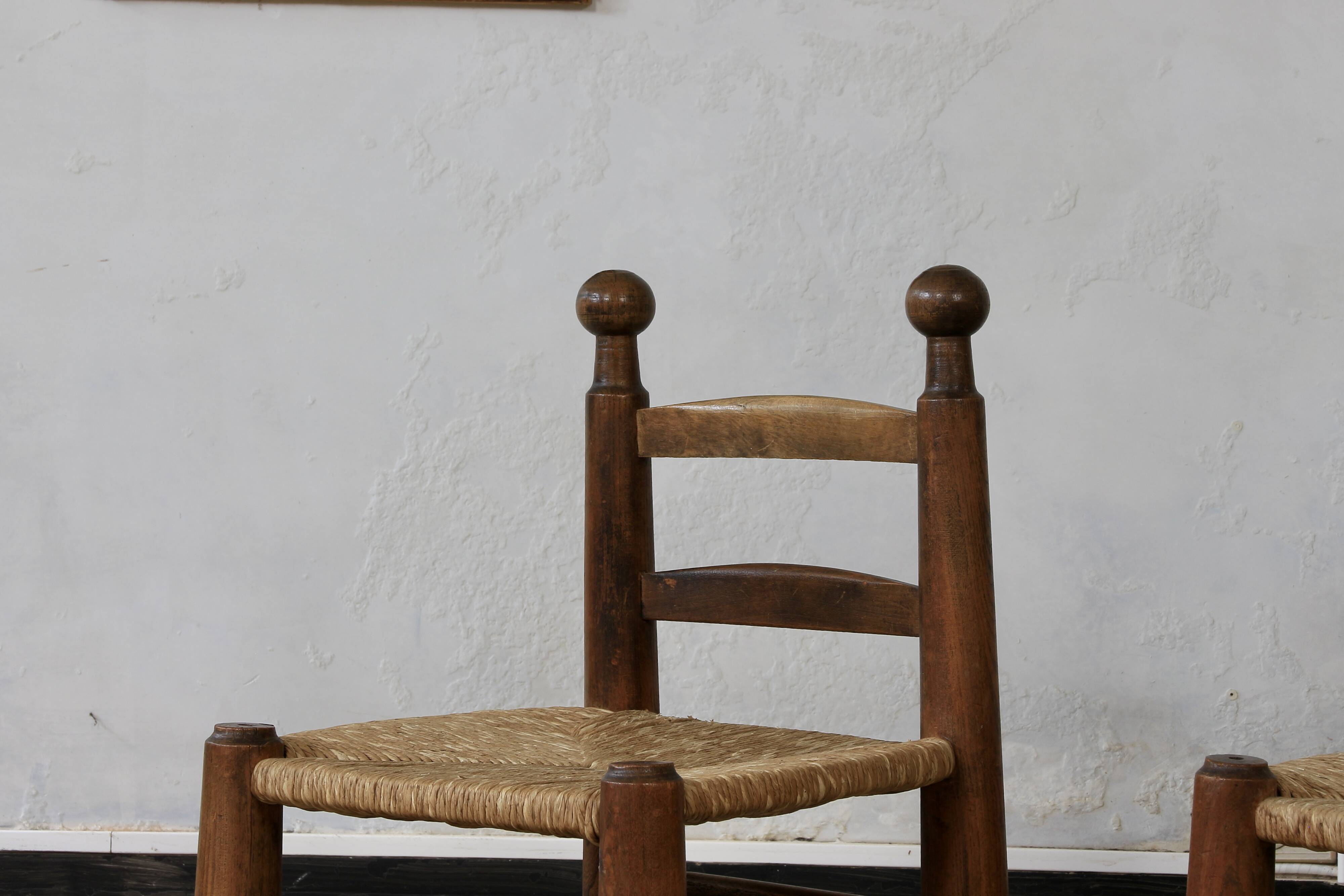Chaise paillé  Charles Dudouyt