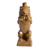 Vase - Antique zoomorphic lion bottle in enamelled stoneware signed Gps