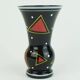 glass VASE hyalith glass black glass abstract decor enamel painting 1950s