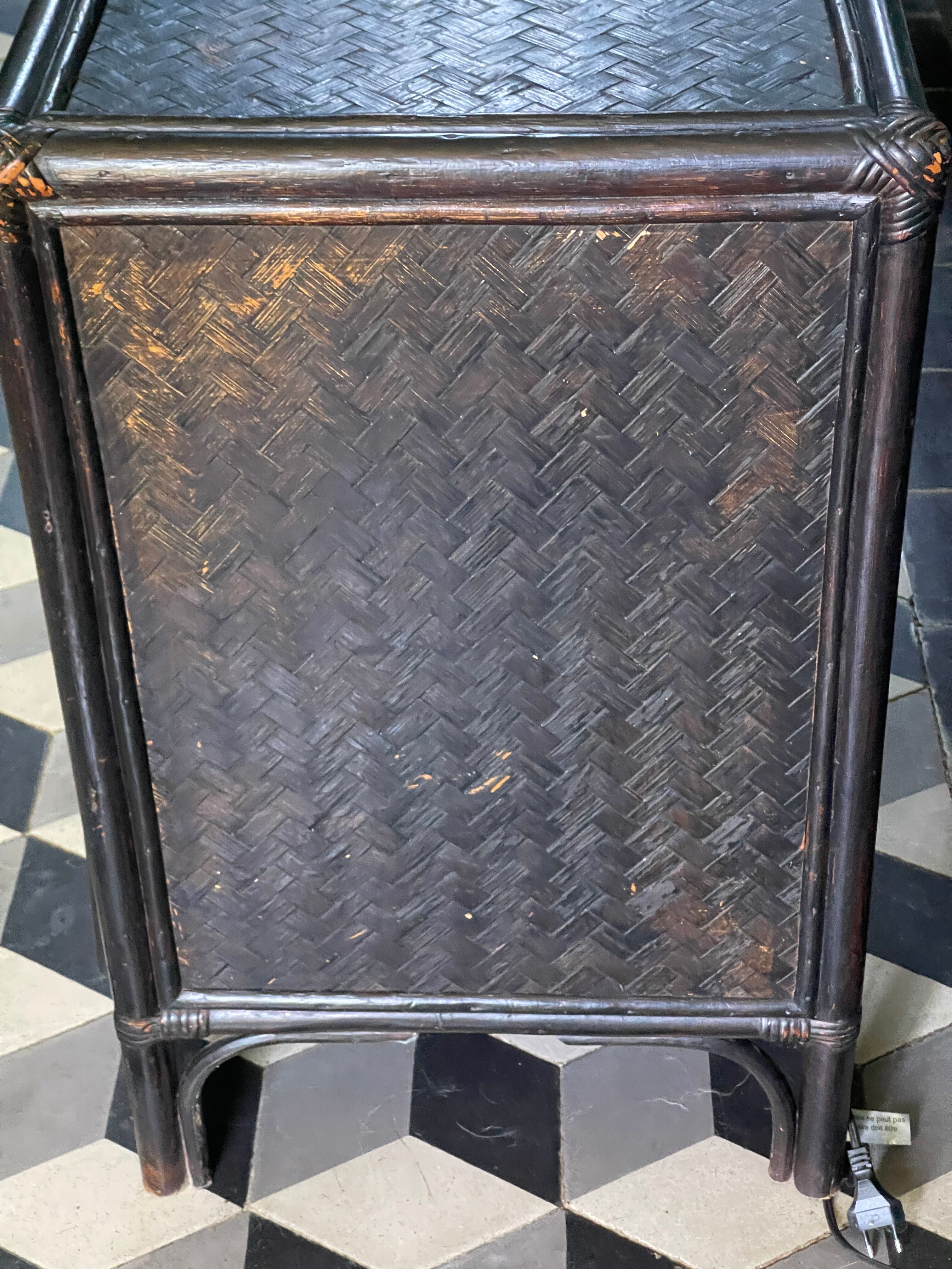 Vintage rattan chest of drawers