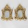 Pair of Antique Brass Wall Sconces with Mirror