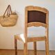 Renovated antique chair – carved wood and green backrest