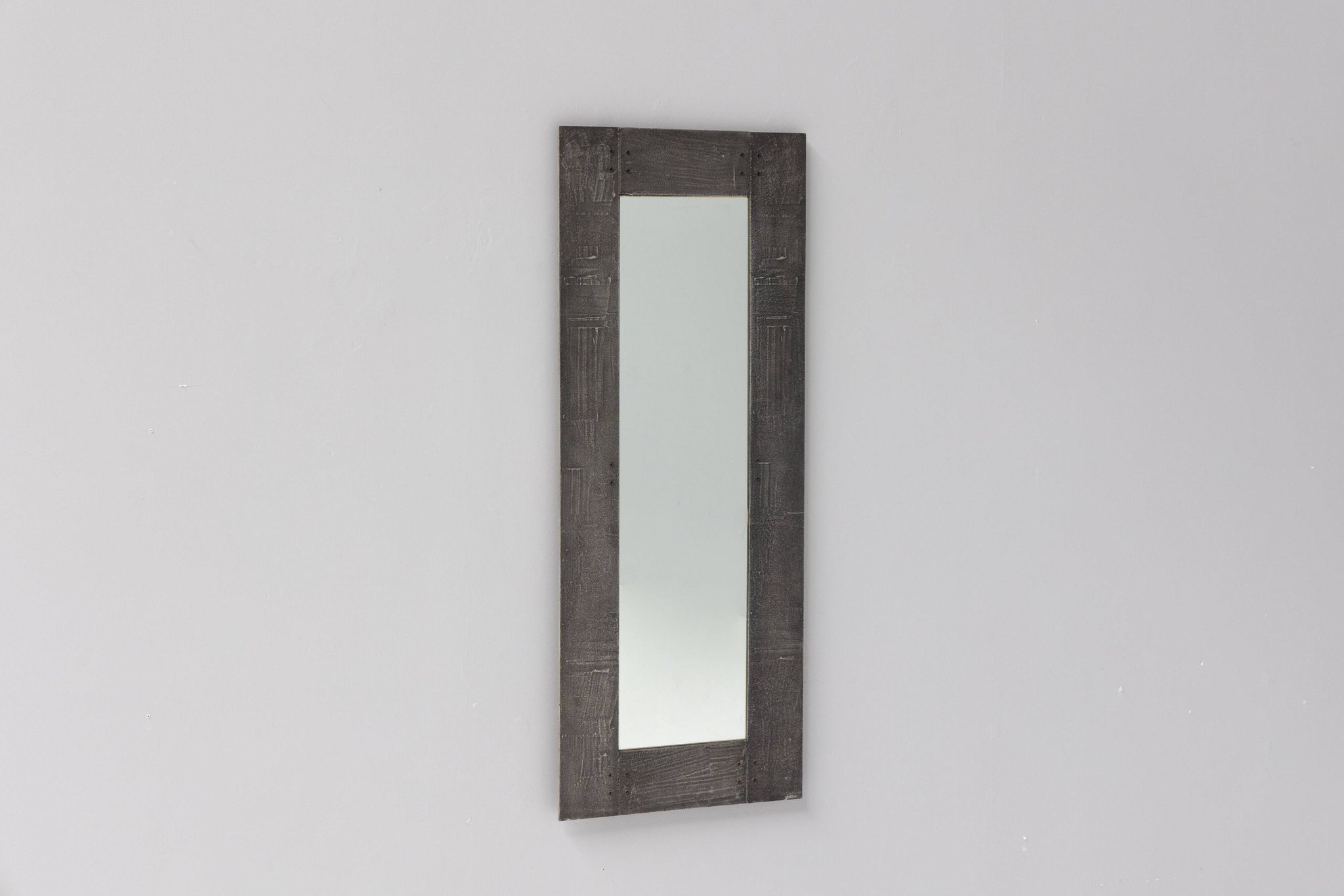 Cast Aluminum Mirror by Lorenzo Burchiellaro, Italy, 1970s