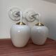 Pair of vintage white opaline wall lights