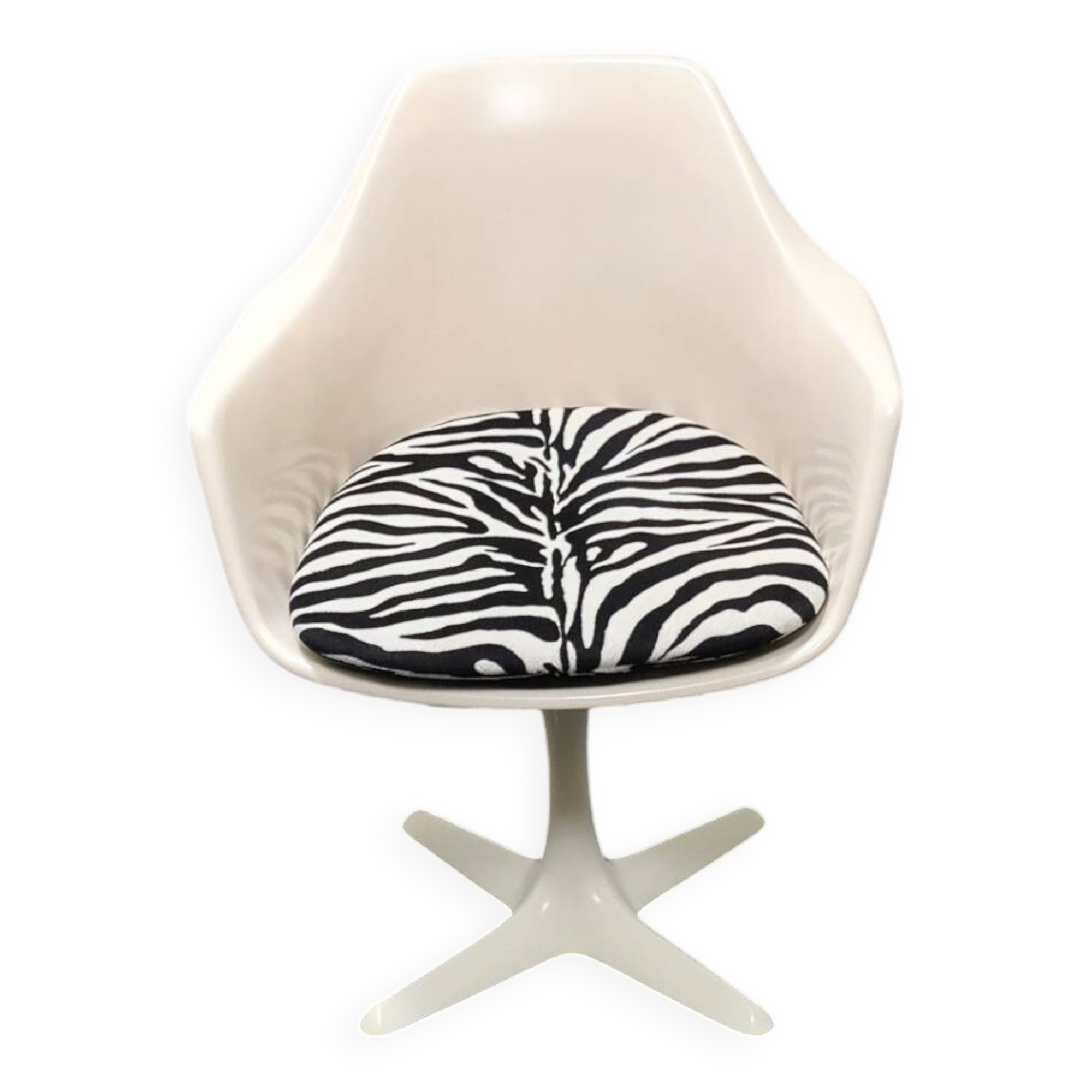 Vintage fiberglass swivel chair by Maurice Burke for Akana