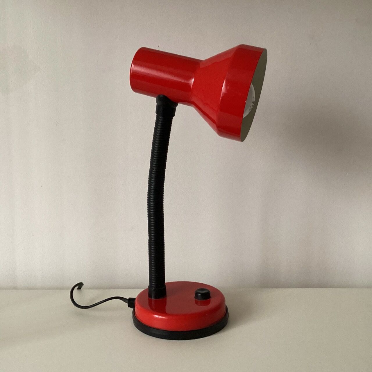 Red and black desk lamp