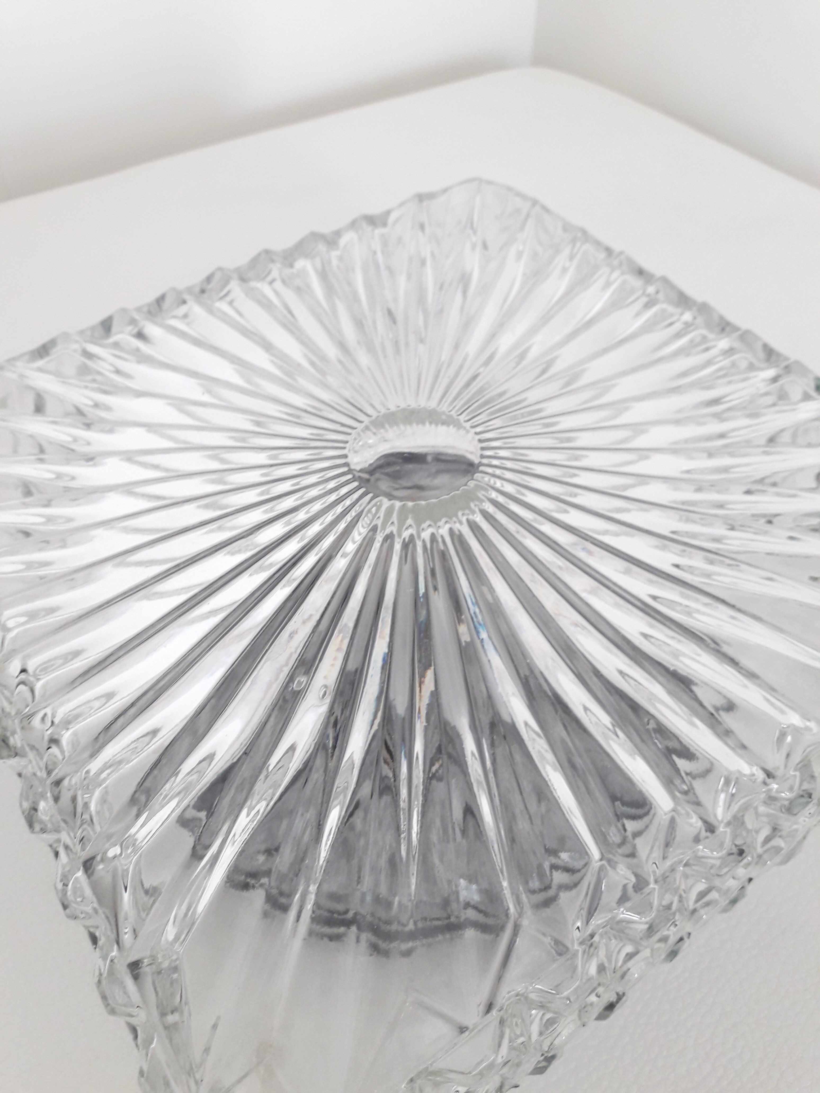 Vintage ceiling lamp / wall lamp - Molded glass - square - 1960