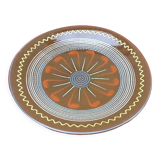 Puigdemont dish Enamelled polychrome terracotta with decoration spirals 1960s