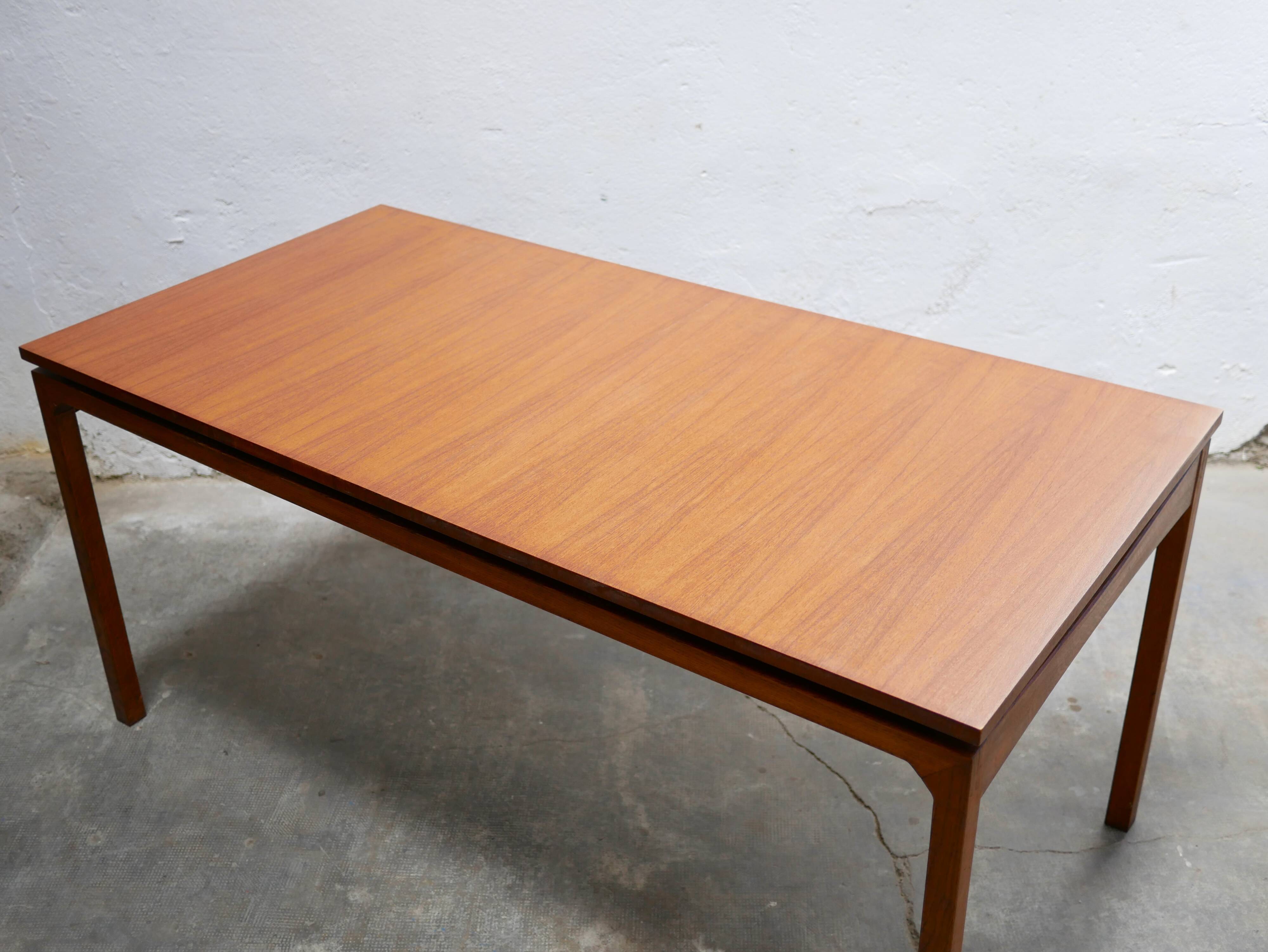 Extendable teak dining table by Gérard Guermonprez for Magnani editions