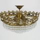 Old chandelier, bronze crown ceiling lamp, 8 floors, 4 lights, glass grapevines, year 70/80