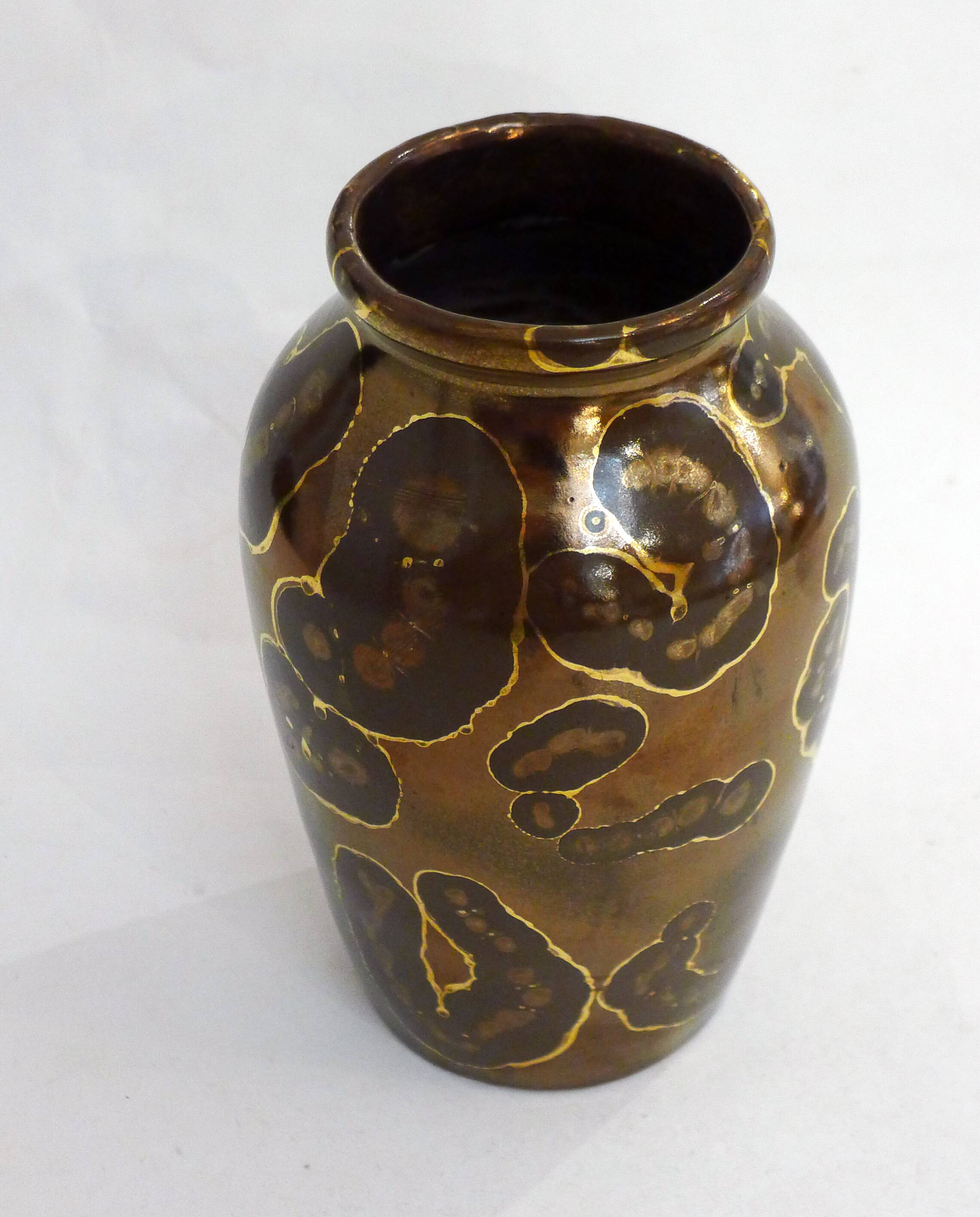 L. Brisdoux gilded copper vase