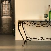 Table à manger Art Déco en fer forgé avec verre noir, années 1930