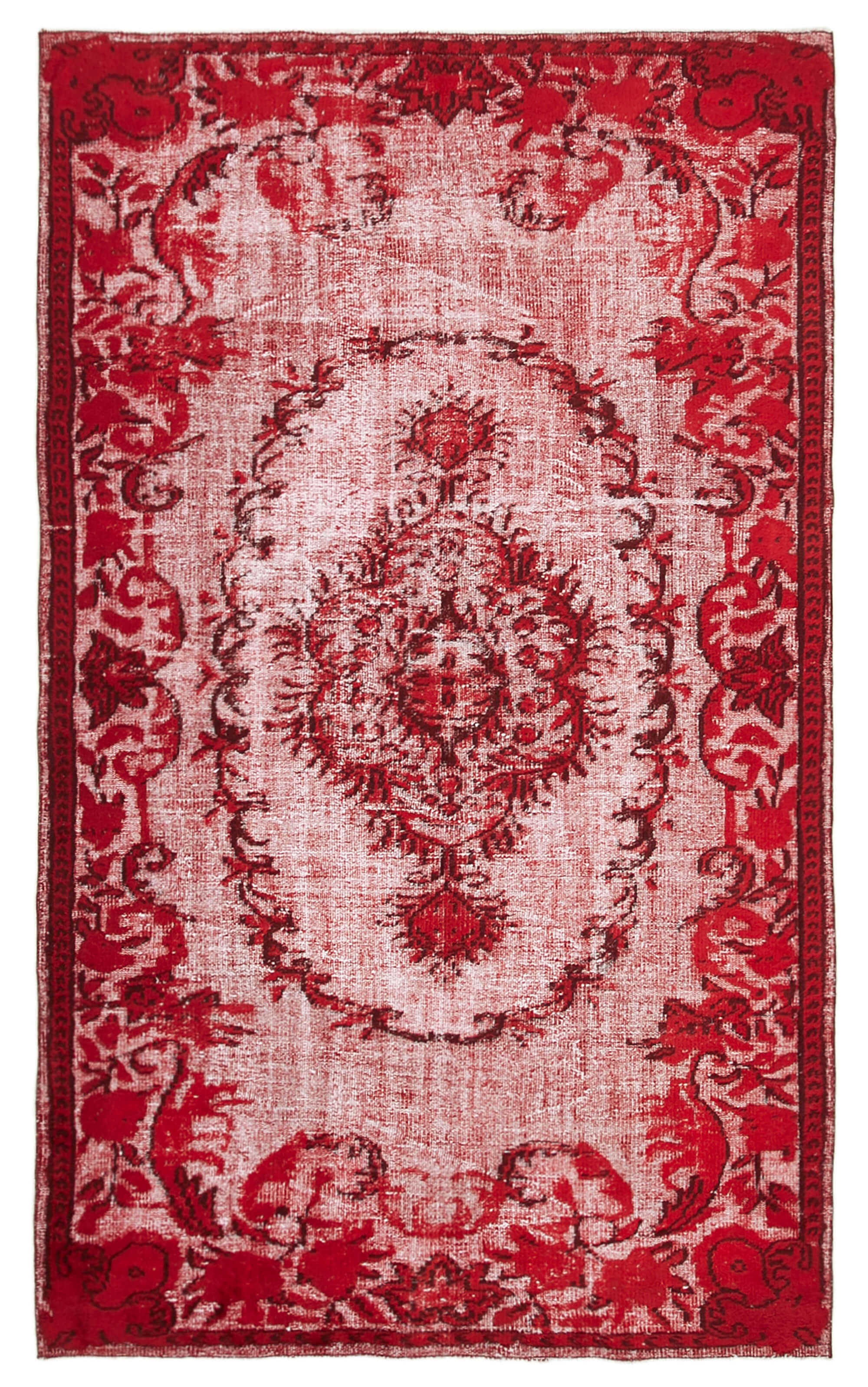 Handmade unique anatolian 1980s 168 cm x 277 cm red rug