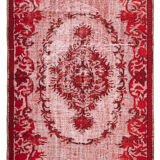 Handmade unique anatolian 1980s 168 cm x 277 cm red rug
