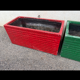 2 red/green planters