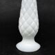 Latticino mid-century modern vase, white glass, Ząbkowice, Poland, 1970s