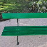 Grand banc de jardin bois et fonte l 224 cm