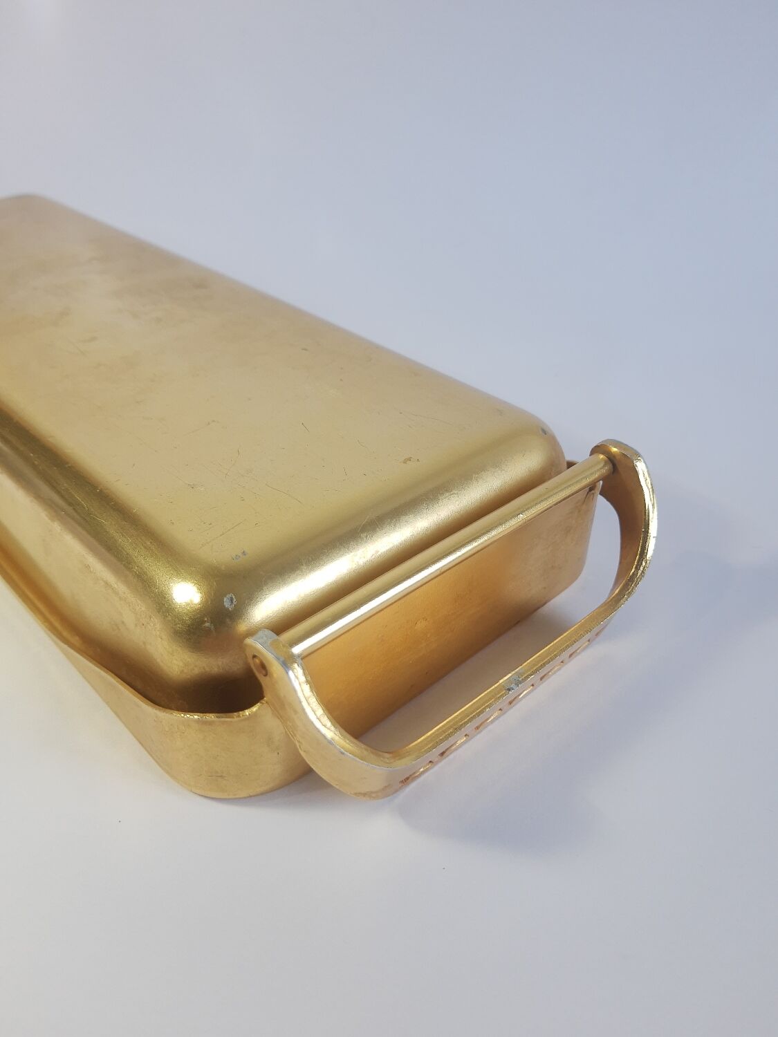 Old ice cube tray Quickube gilded metal 60s vintage