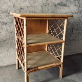 Rattan shelf on foot 1950/60