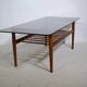 Mid-Century Design Teak Coffee Table with Smoked Glass by Möbel Mann, 1960s