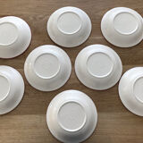 8 assiettes rayures rose