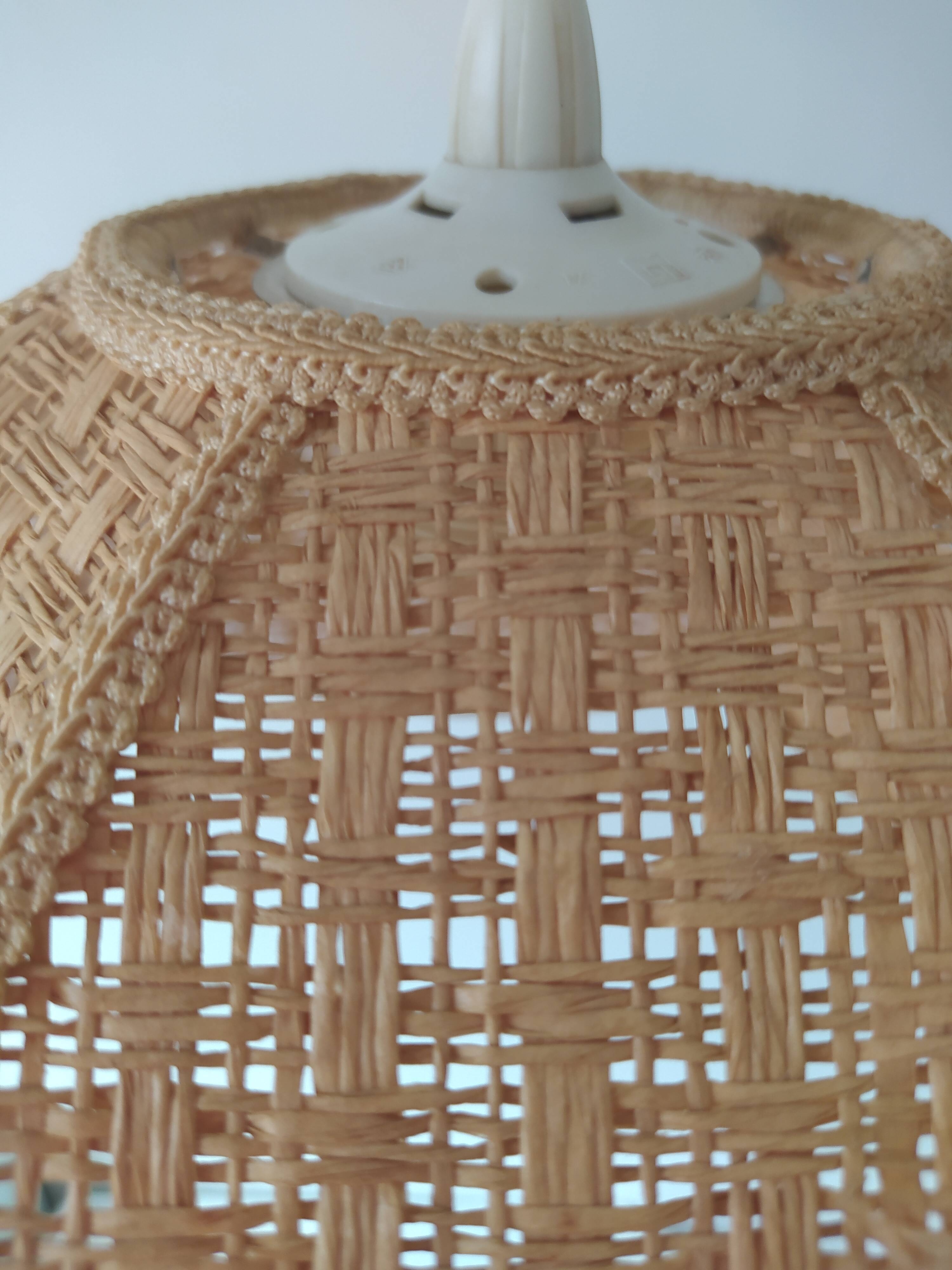 Vintage straw hanging lamp