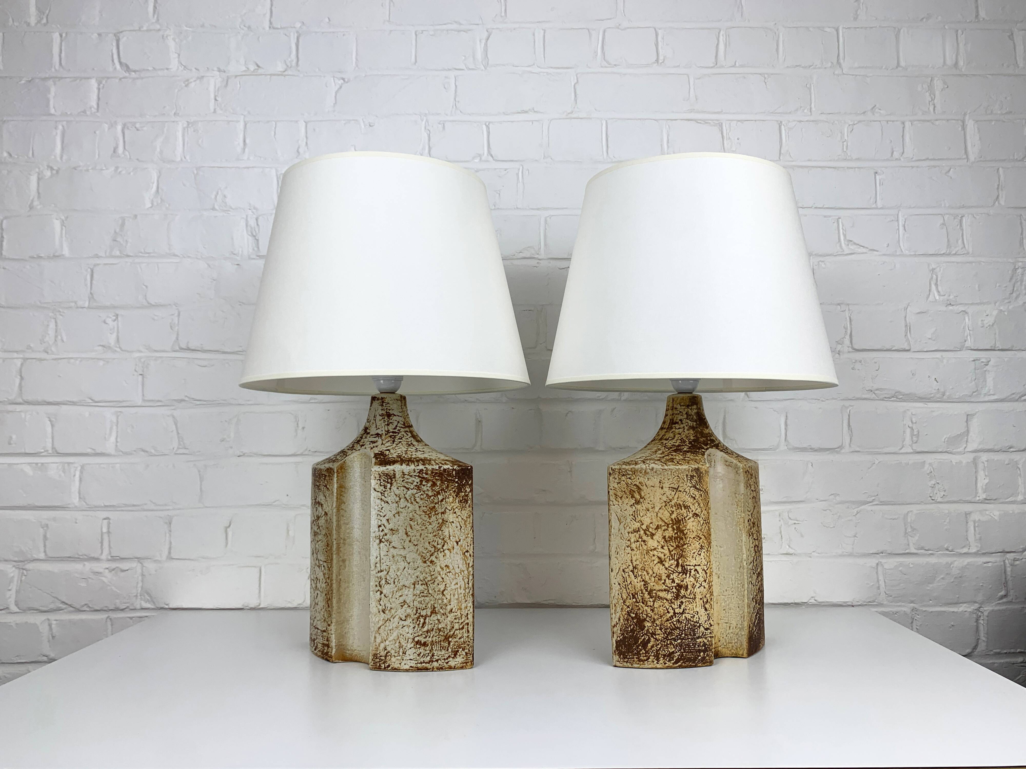 Pair of Haico Nitzsche ceramic table lamps for Soholm, Denmark