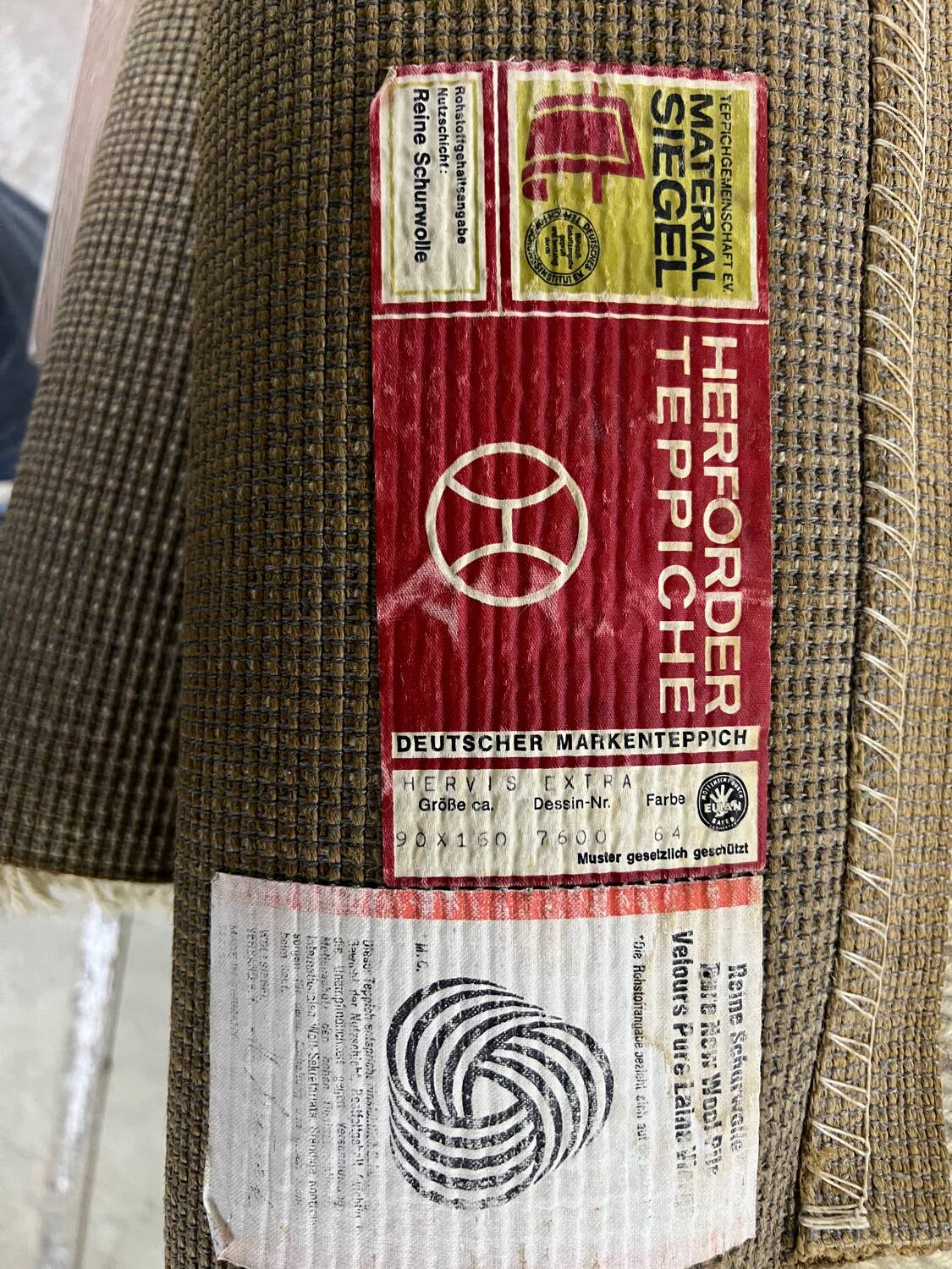 Vintage 70's pure wool velvet rug