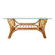 Table basse en rotin et verre