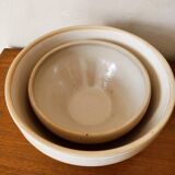 Duo of salad bowls in beige sandstone Digoin
