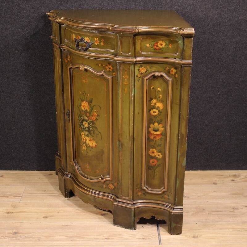 Venetian painted corner cupboard from 20th century