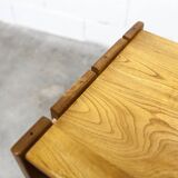 Low furniture Maison Regain solid elm 1960 with drawer