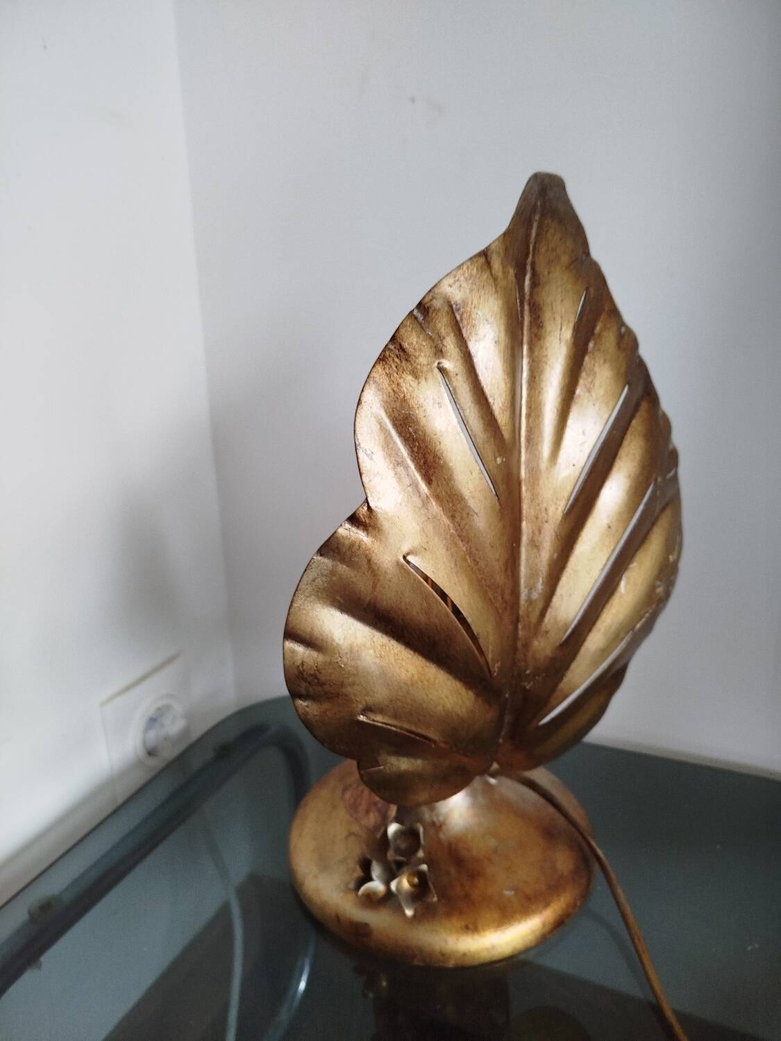 Desk lamp with floral decoration, 1970s